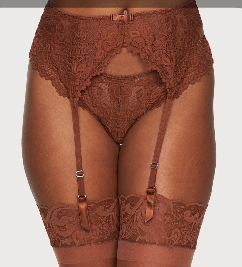 Fredericks Of Hollywood Jessica Garter Belt Cocoa Lace Size Small/Medium